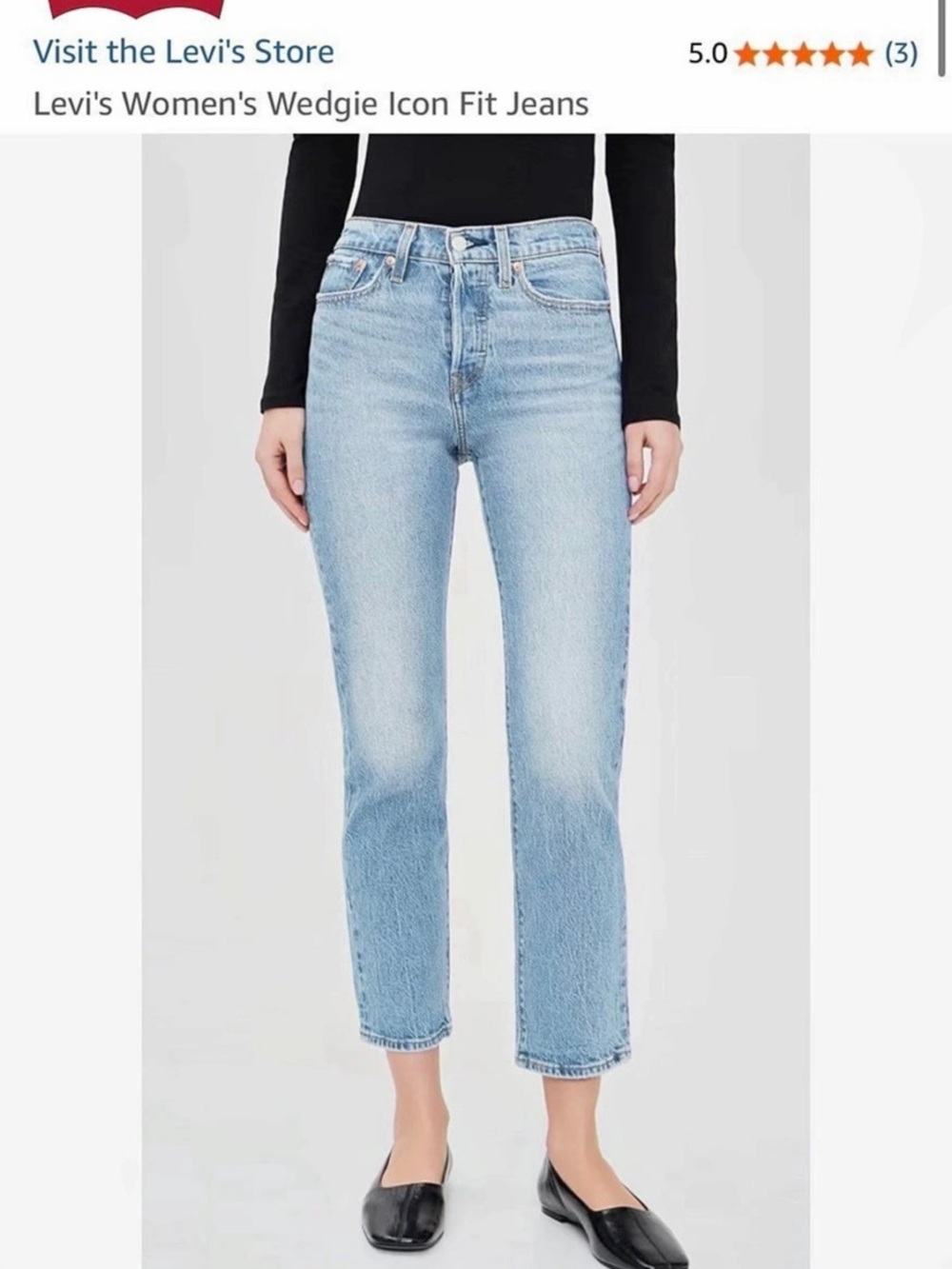 Levi's Wedge Icon Fit Straight Leg Jeans Blue Waist 26
